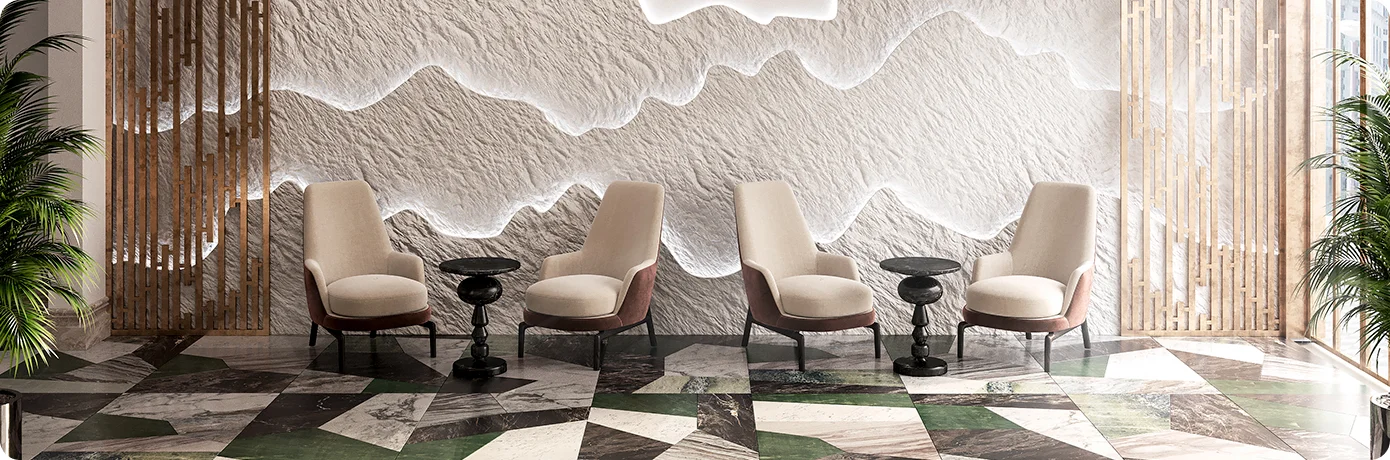 Resort lobby lounge area